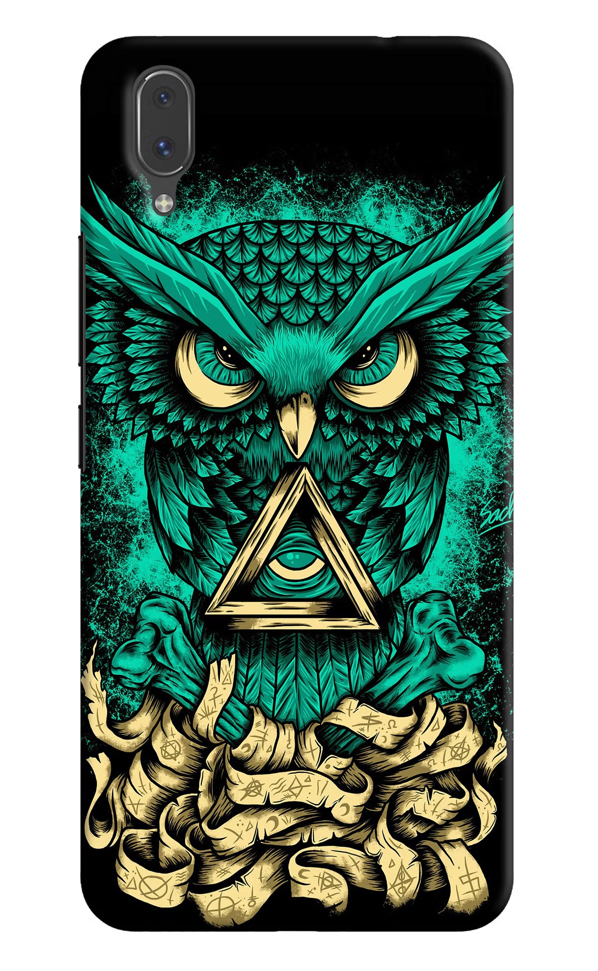 Green Owl Vivo X21 Back Cover - Green Owl Vivo X21 Hard Case Back Cover by Casekaro Green Owl Vivo X21 Hard Case Back Cover by Casekaro
