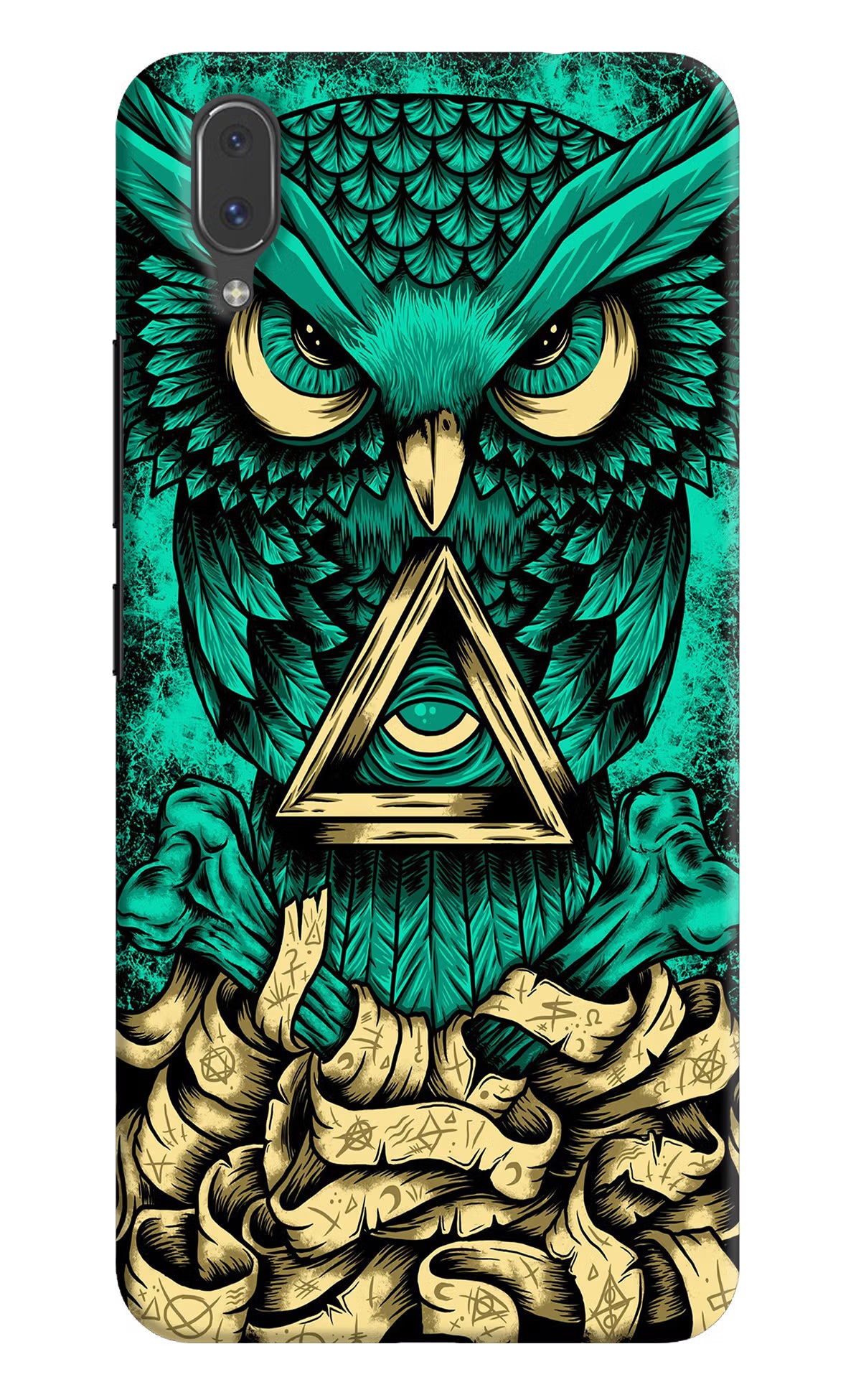 Green Owl Vivo X21 Back Cover - Green Owl Vivo X21 Hard Case Back Cover by Casekaro Green Owl Vivo X21 Hard Case Back Cover by Casekaro