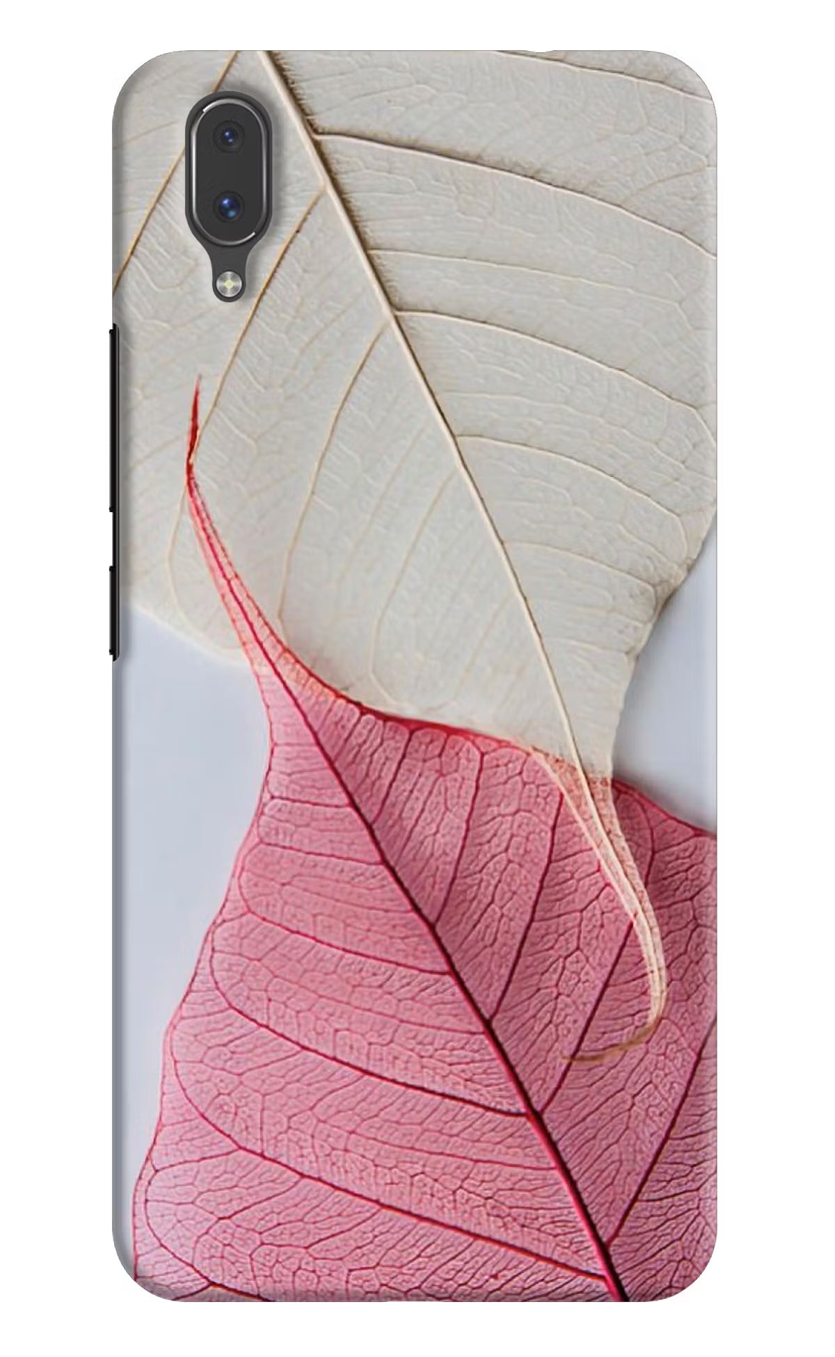 White Pink Leaf Vivo X21 Back Cover - White Pink Leaf Vivo X21 Hard Case Back Cover by Casekaro White Pink Leaf Vivo X21 Hard Case Back Cover by Casekaro