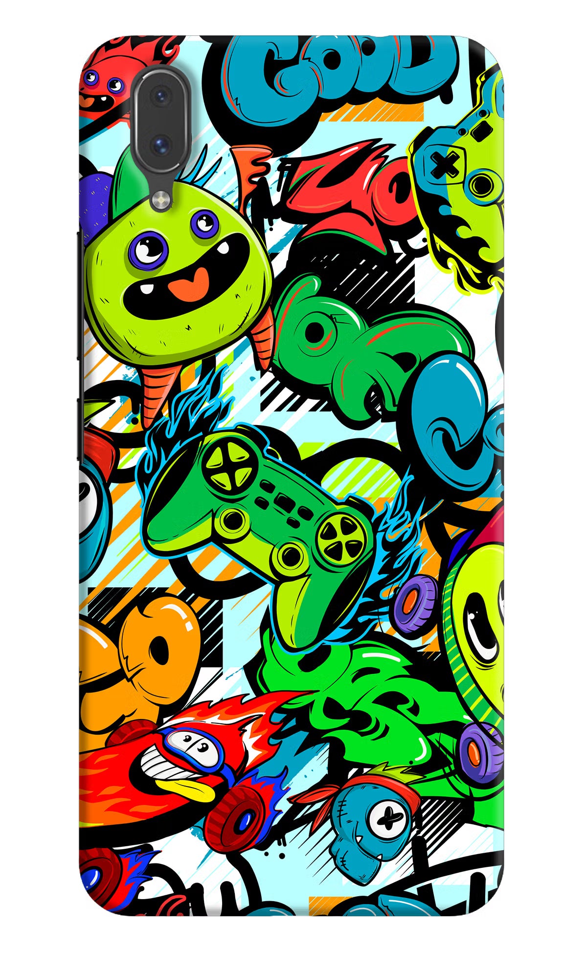 Game Doodle Vivo X21 Back Cover - Game Doodle Vivo X21 Hard Case Back Cover by Casekaro Game Doodle Vivo X21 Hard Case Back Cover by Casekaro