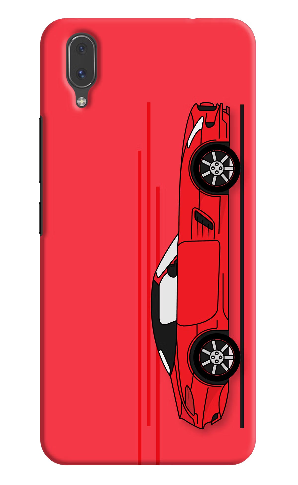 Red Velocity Vivo X21 Back Cover - Red Velocity Vivo X21 Hard Case Back Cover by Casekaro Red Velocity Vivo X21 Hard Case Back Cover by Casekaro