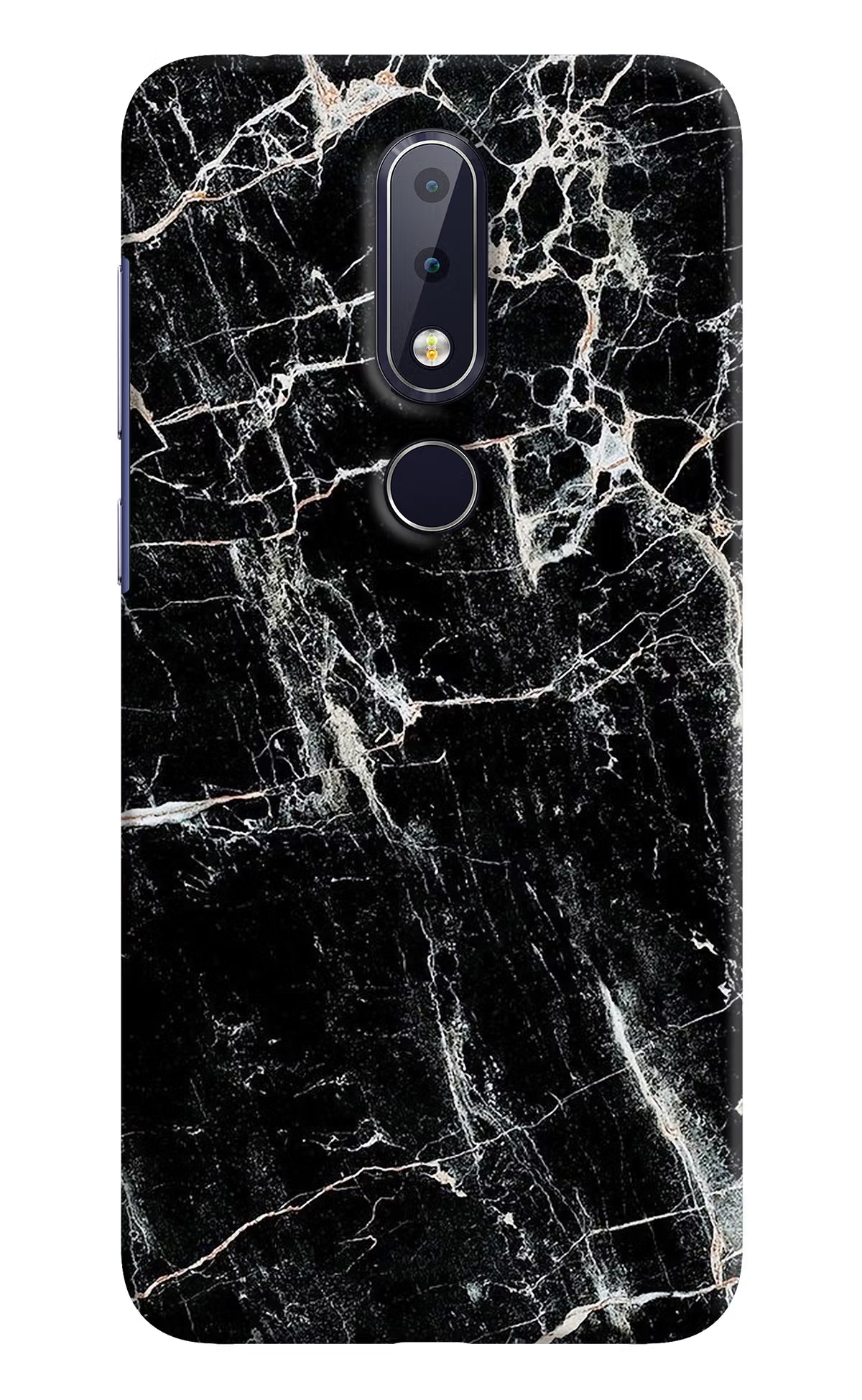 Black Marble Texture Nokia 6.1 plus Hard Case Back Cover by Casekaro