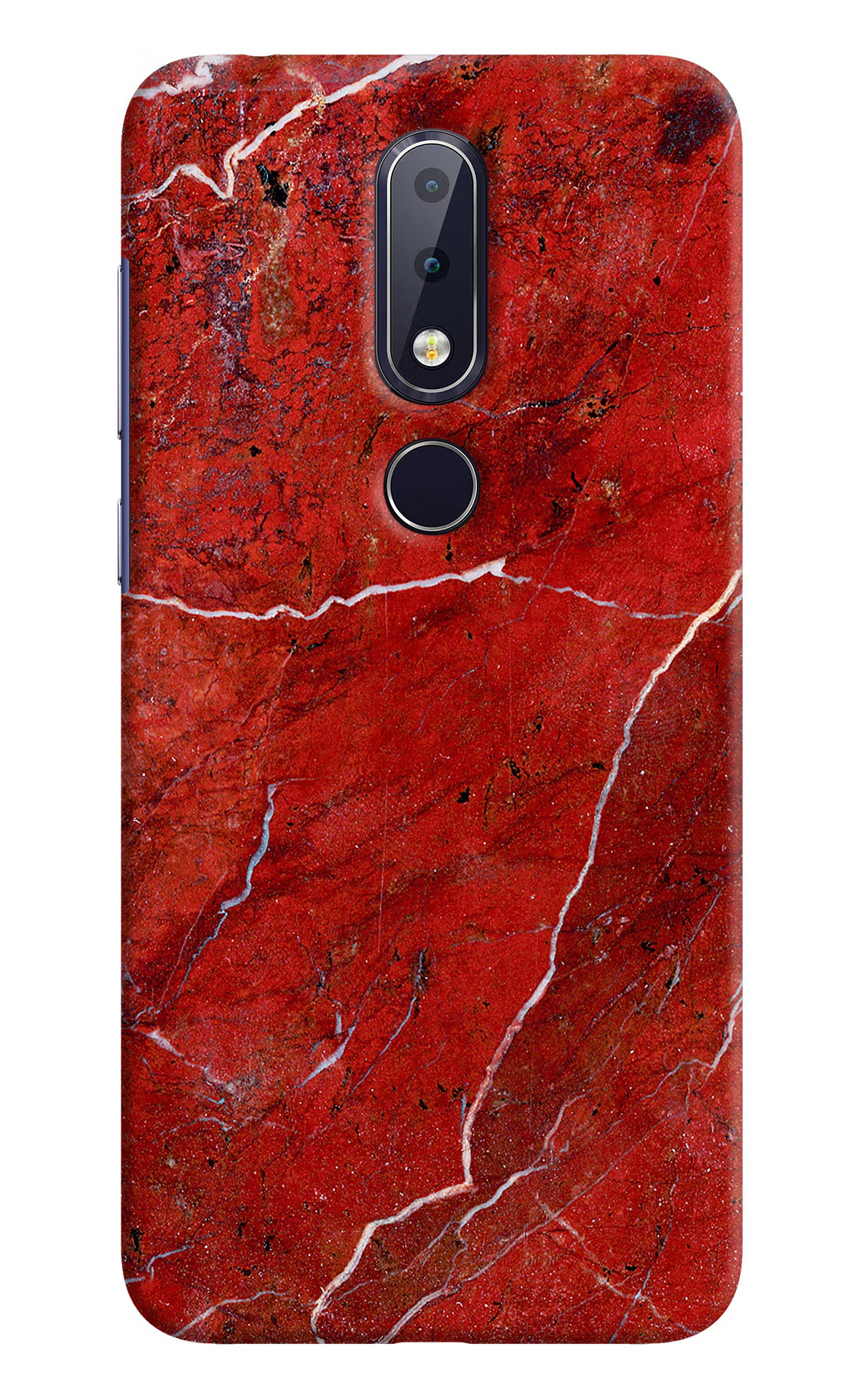 Red Marble Design Nokia 6.1 plus Hard Case Back Cover by Casekaro