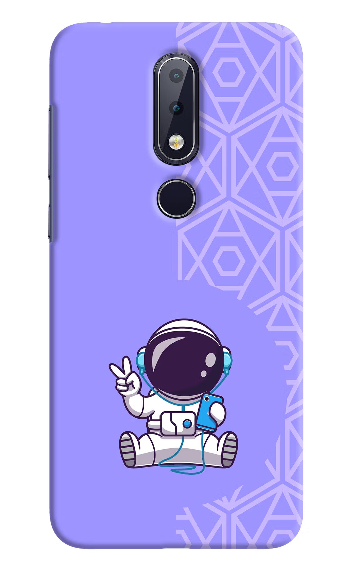 Cute Astronaut Chilling Nokia 6.1 plus Hard Case Back Cover by Casekaro