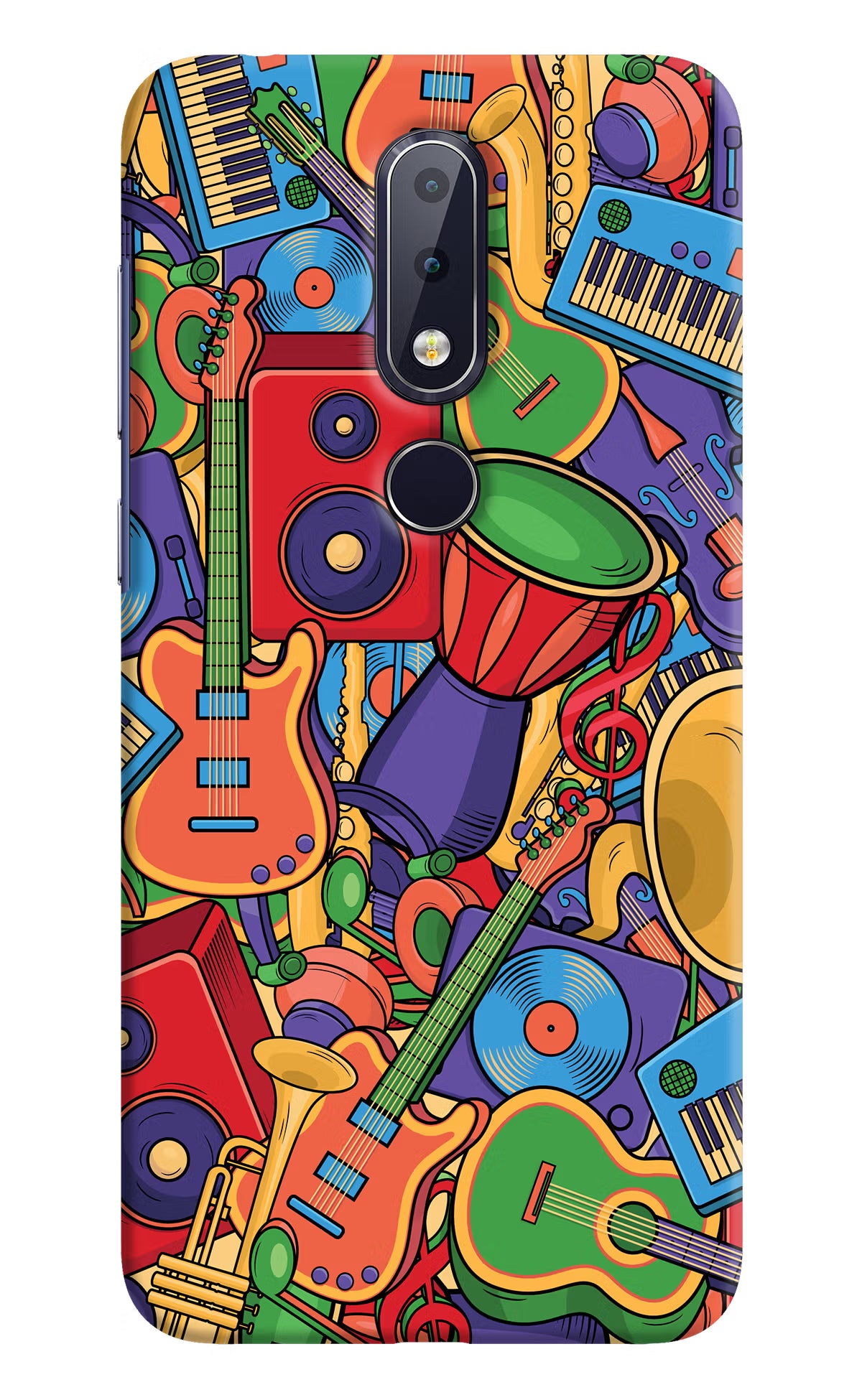 Music Instrument Doodle Nokia 6.1 plus Hard Case Back Cover by Casekaro