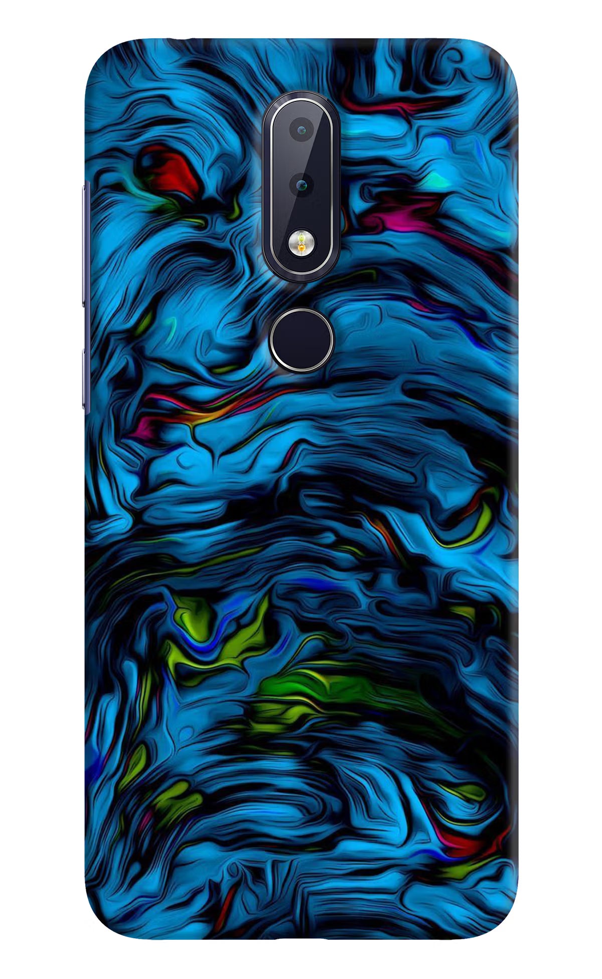Dark Blue Abstract Nokia 6.1 plus Hard Case Back Cover by Casekaro