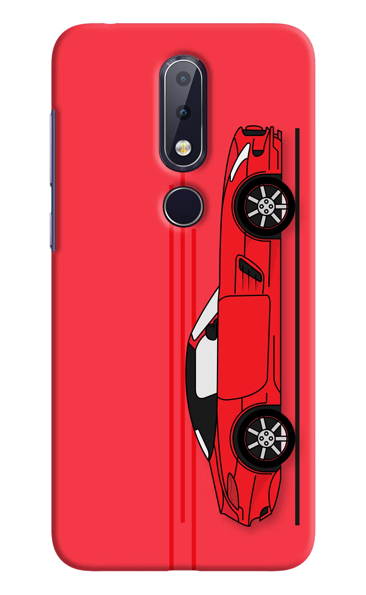 Red Velocity Nokia 6.1 plus Back Cover - Red Velocity Nokia 6.1 plus Hard Case Back Cover by Casekaro Red Velocity Nokia 6.1 plus Hard Case Back Cover by Casekaro
