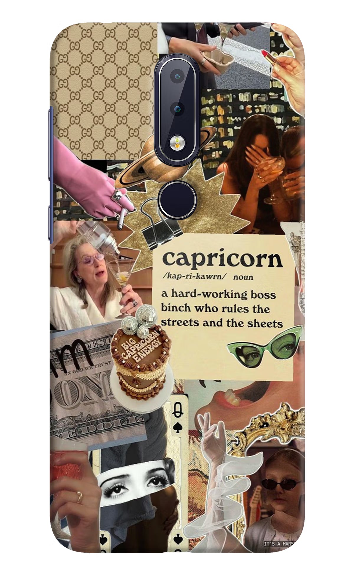 Capricorn Zodiac Nokia 6.1 plus Back Cover - Capricorn Zodiac Nokia 6.1 plus Hard Case Back Cover by Casekaro Capricorn Zodiac Nokia 6.1 plus Hard Case Back Cover by Casekaro