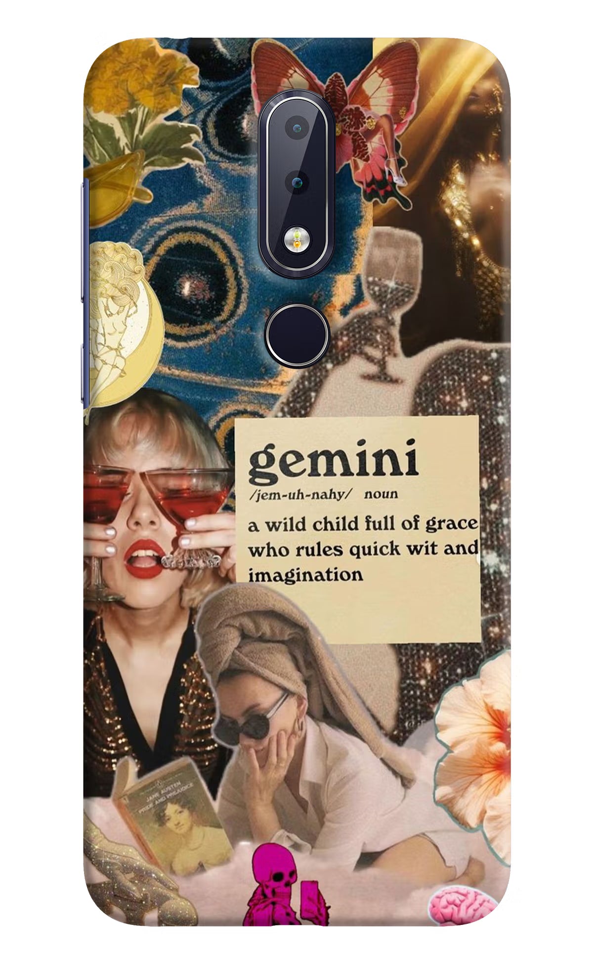 Gemini Zodiac Nokia 6.1 plus Back Cover - Gemini Zodiac Nokia 6.1 plus Hard Case Back Cover by Casekaro Gemini Zodiac Nokia 6.1 plus Hard Case Back Cover by Casekaro