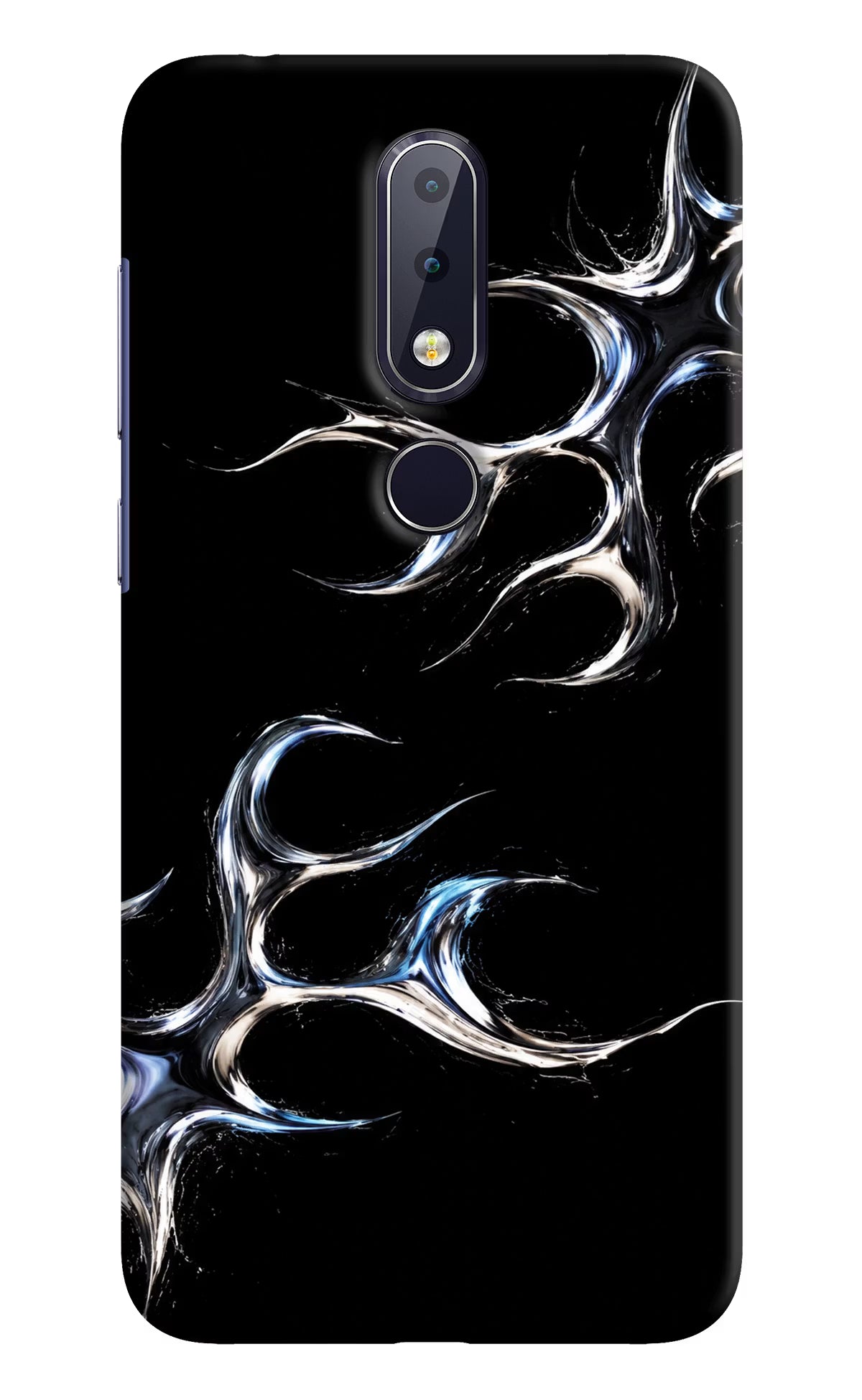 Chrome Tribal Nokia 6.1 plus Back Cover - Chrome Tribal Nokia 6.1 plus Hard Case Back Cover by Casekaro Chrome Tribal Nokia 6.1 plus Hard Case Back Cover by Casekaro