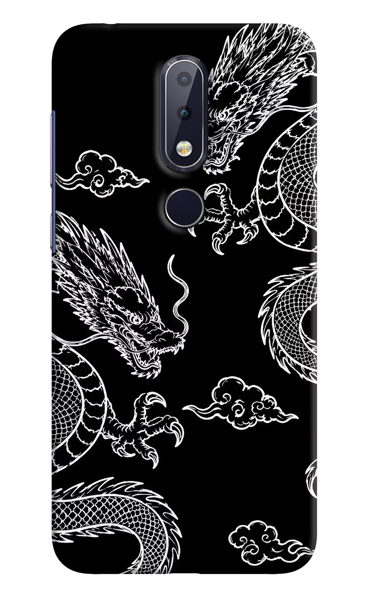 Twin Dragons Nokia 6.1 plus Back Cover - Twin Dragons Nokia 6.1 plus Hard Case Back Cover by Casekaro Twin Dragons Nokia 6.1 plus Hard Case Back Cover by Casekaro
