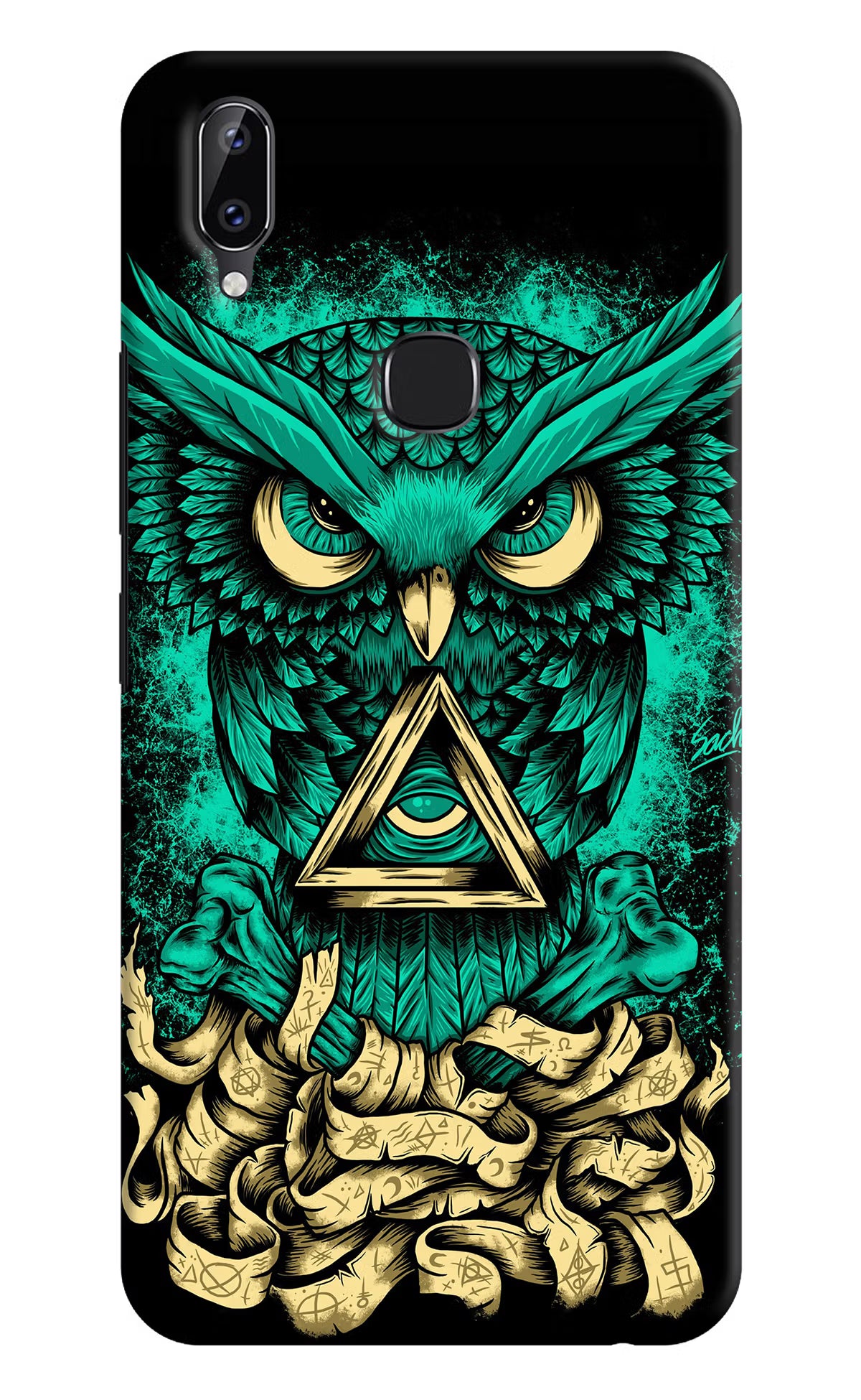 Green Owl Vivo Y83 Pro Back Cover - Green Owl Vivo Y83 Pro Hard Case Back Cover by Casekaro Green Owl Vivo Y83 Pro Hard Case Back Cover by Casekaro