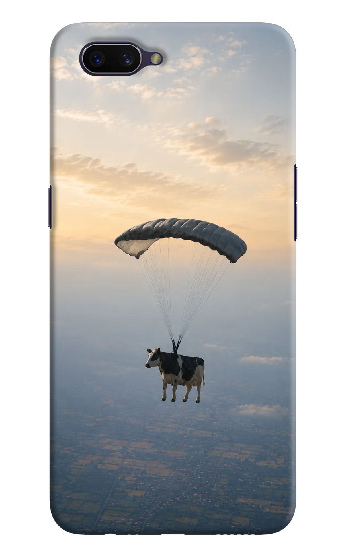 Skydiving Cow Oppo A3S Back Cover - Skydiving Cow Oppo A3S Back Cover Skydiving Cow Oppo A3S Back Cover