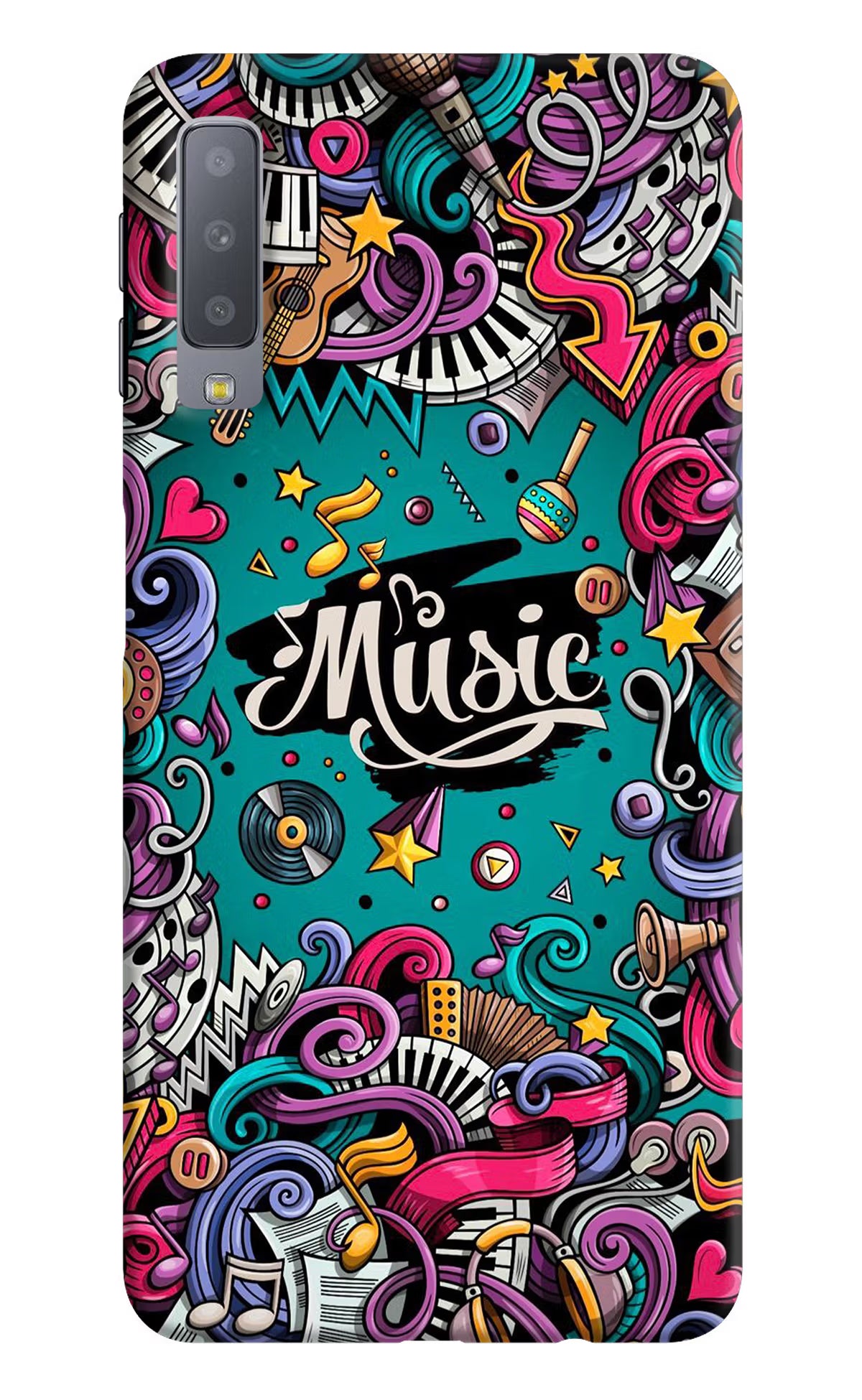 Music Graffiti Samsung A7 Back Cover - Music Graffiti Samsung A7 Hard Case Back Cover by Casekaro Music Graffiti Samsung A7 Hard Case Back Cover by Casekaro
