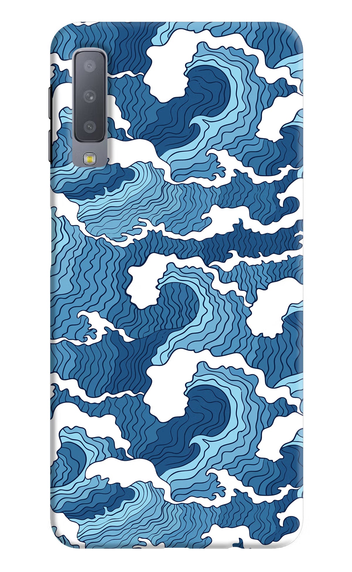 Blue Waves Samsung A7 Back Cover - Blue Waves Samsung A7 Hard Case Back Cover by Casekaro Blue Waves Samsung A7 Hard Case Back Cover by Casekaro