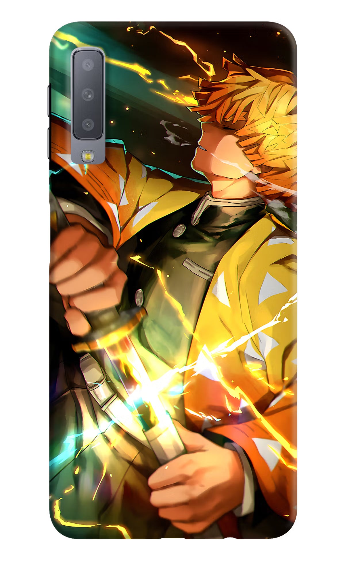 Demon Slayer Samsung A7 Back Cover - Demon Slayer Samsung A7 Hard Case Back Cover by Casekaro Demon Slayer Samsung A7 Hard Case Back Cover by Casekaro