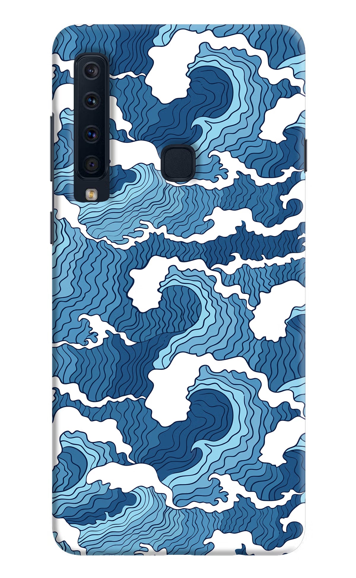Blue Waves Samsung A9 Back Cover - Blue Waves Samsung A9 Hard Case Back Cover by Casekaro Blue Waves Samsung A9 Hard Case Back Cover by Casekaro