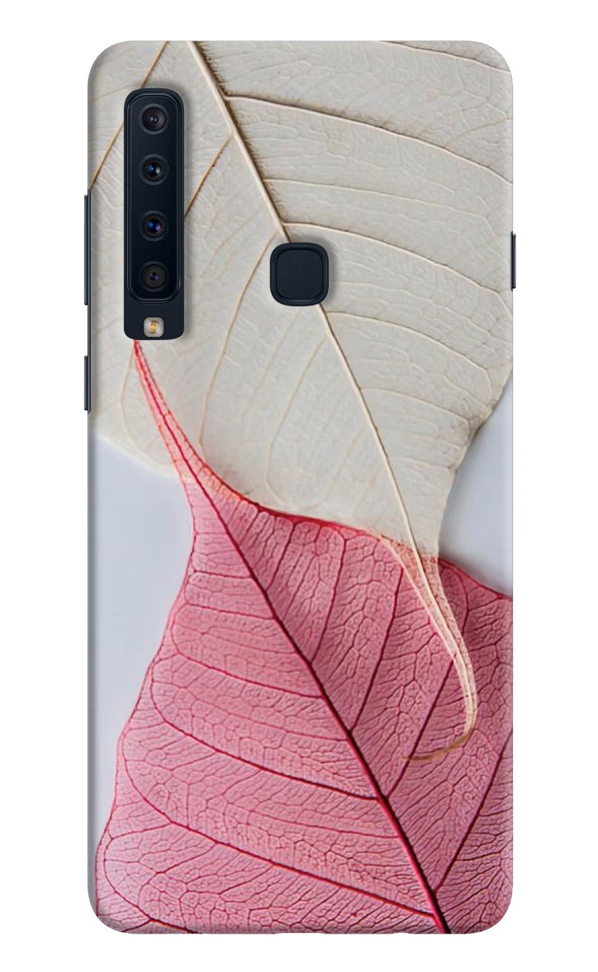White Pink Leaf Samsung A9 Back Cover - White Pink Leaf Samsung A9 Hard Case Back Cover by Casekaro White Pink Leaf Samsung A9 Hard Case Back Cover by Casekaro