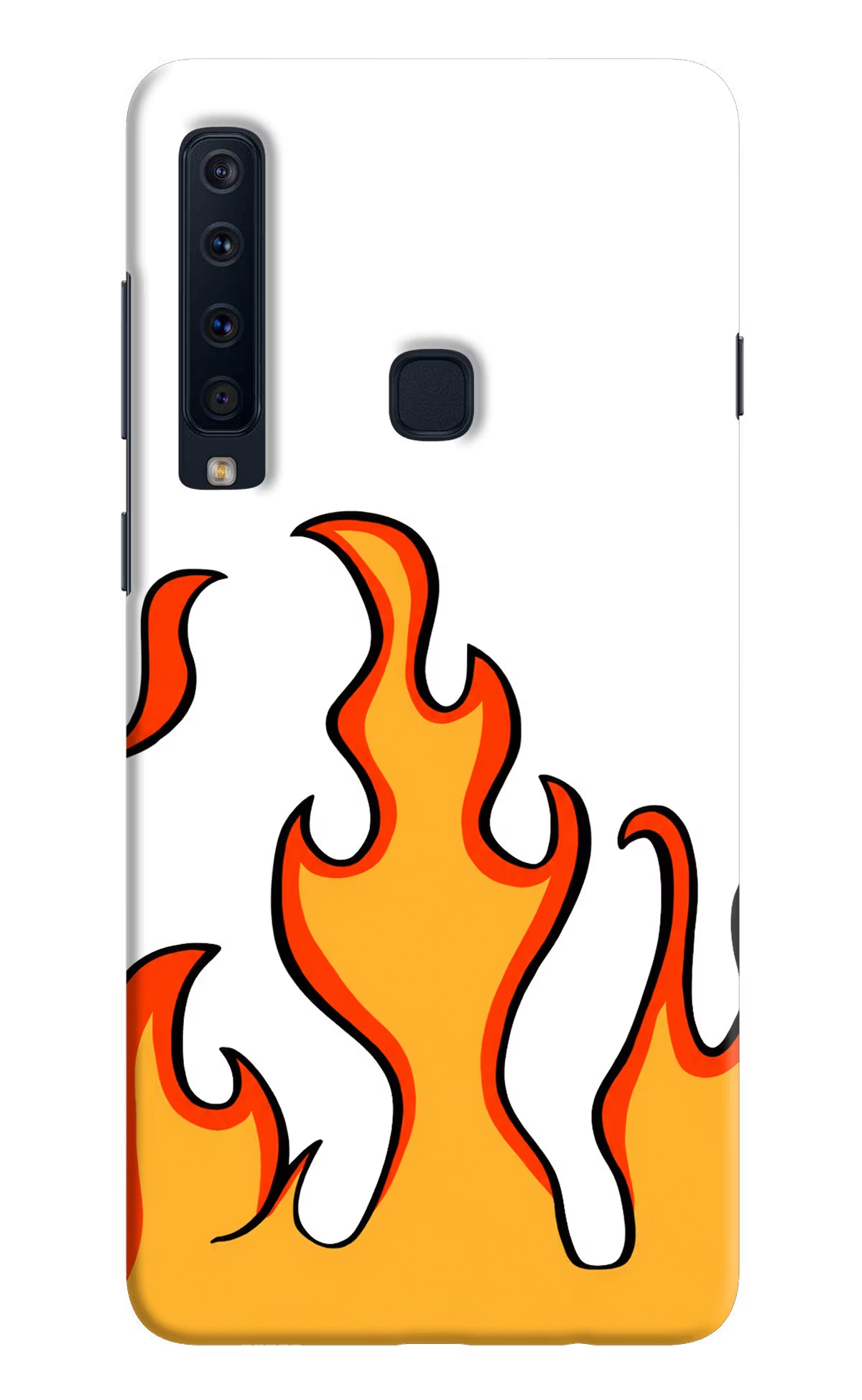 Fired Up – White Samsung A9 Back Cover - Fired Up – White Samsung A9 Hard Case Back Cover by Casekaro Fired Up – White Samsung A9 Hard Case Back Cover by Casekaro