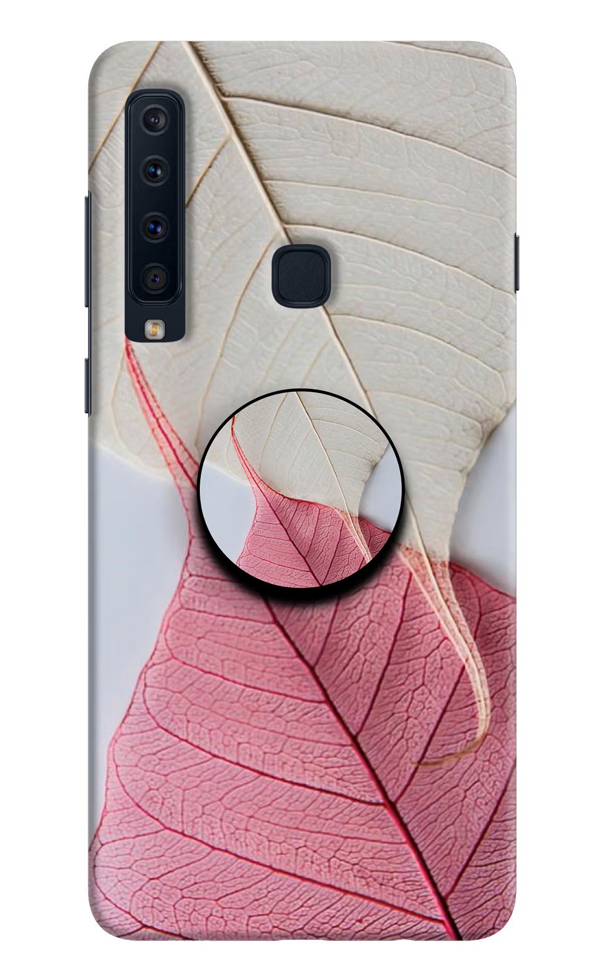 White Pink Leaf Samsung A9 Pop Case - White Pink Leaf Samsung A9 Pop Case by Casekaro White Pink Leaf Samsung A9 Pop Case by Casekaro