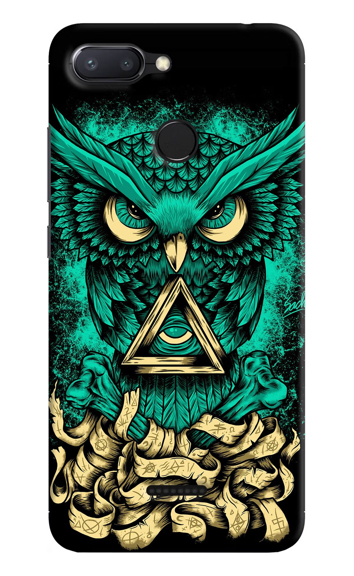 Green Owl Redmi 6 Back Cover - Green Owl Redmi 6 Hard Case Back Cover by Casekaro Green Owl Redmi 6 Hard Case Back Cover by Casekaro