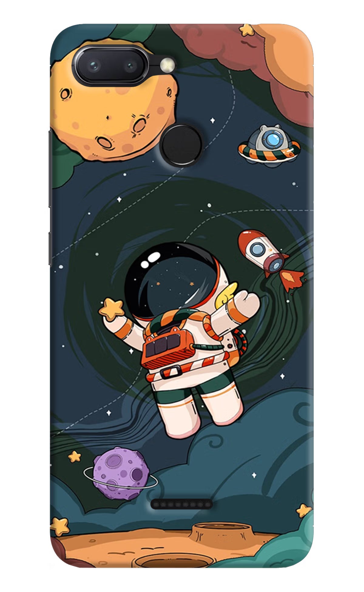 Cartoon Astronaut Redmi 6 Back Cover - Cartoon Astronaut Redmi 6 Hard Case Back Cover by Casekaro Cartoon Astronaut Redmi 6 Hard Case Back Cover by Casekaro