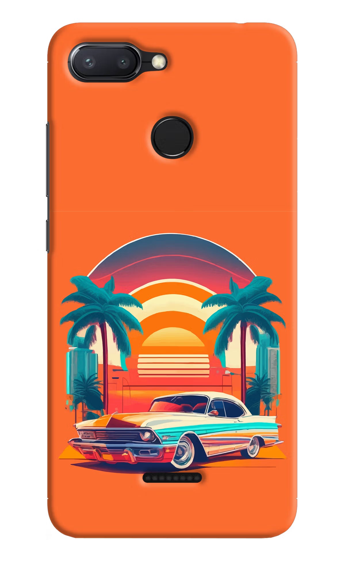 Palm Drive 80s Redmi 6 Back Cover - Palm Drive 80s Redmi 6 Hard Case Back Cover by Casekaro Palm Drive 80s Redmi 6 Hard Case Back Cover by Casekaro