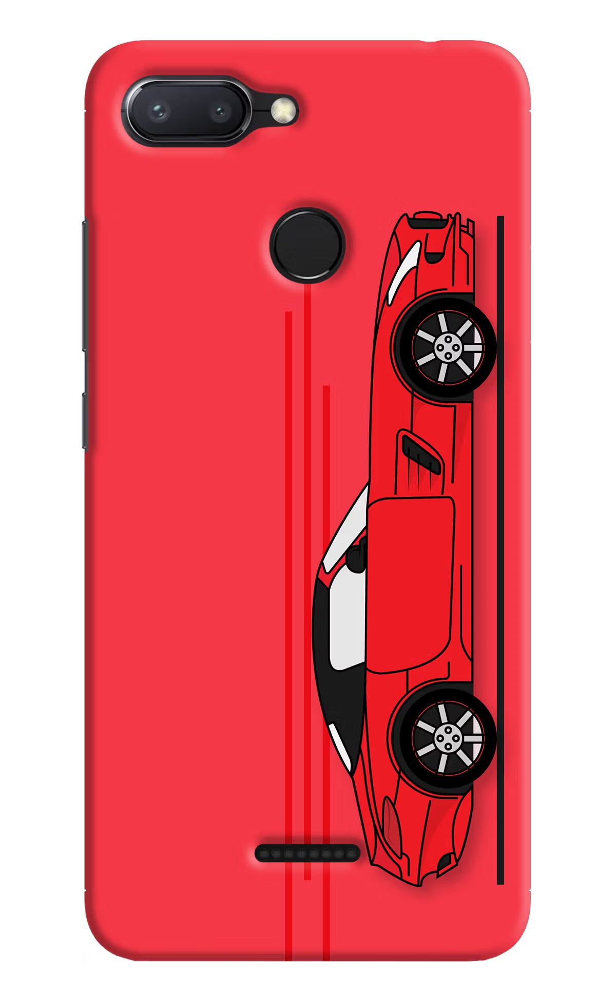 Red Velocity Redmi 6 Back Cover - Red Velocity Redmi 6 Hard Case Back Cover by Casekaro Red Velocity Redmi 6 Hard Case Back Cover by Casekaro