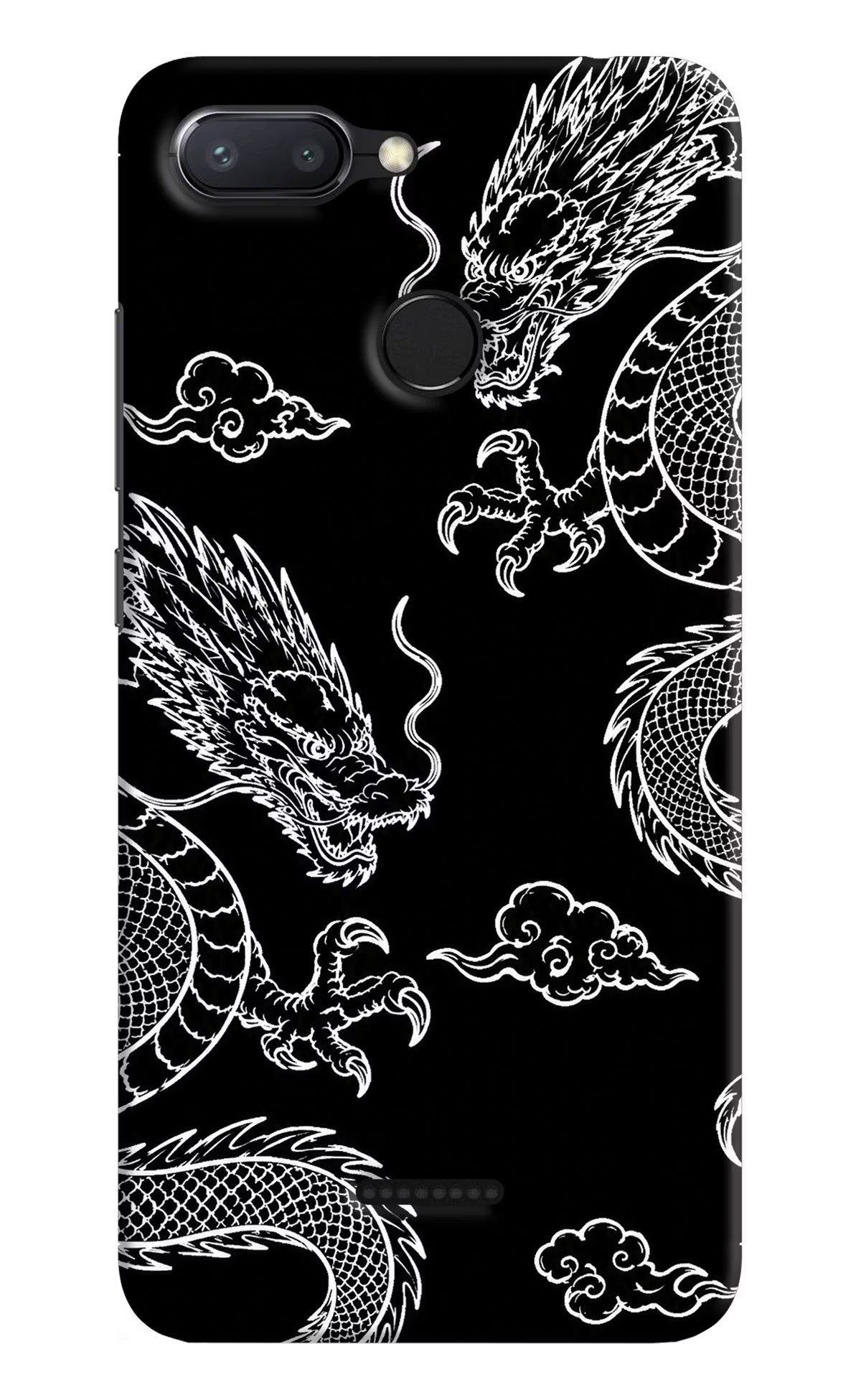 Twin Dragons Redmi 6 Back Cover - Twin Dragons Redmi 6 Hard Case Back Cover by Casekaro Twin Dragons Redmi 6 Hard Case Back Cover by Casekaro