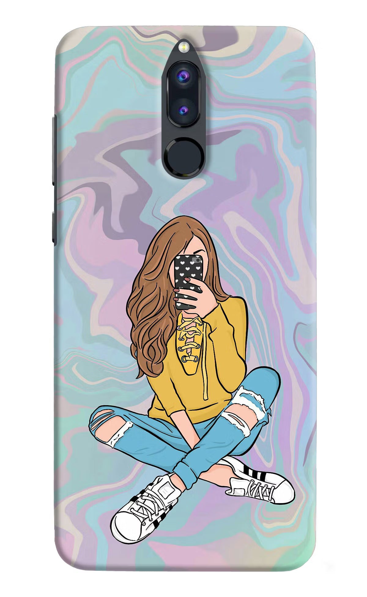 Selfie Girl Honor 9i Back Cover - Selfie Girl Honor 9i Hard Case Back Cover by Casekaro Selfie Girl Honor 9i Hard Case Back Cover by Casekaro