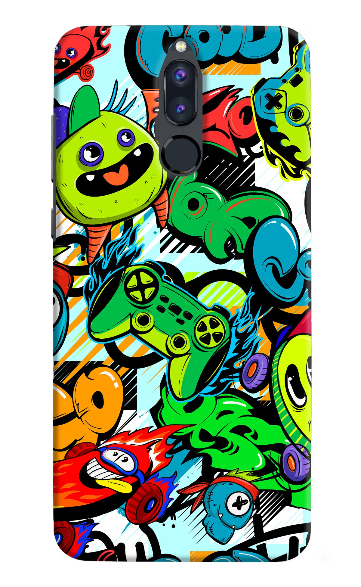 Game Doodle Honor 9i Back Cover - Game Doodle Honor 9i Hard Case Back Cover by Casekaro Game Doodle Honor 9i Hard Case Back Cover by Casekaro