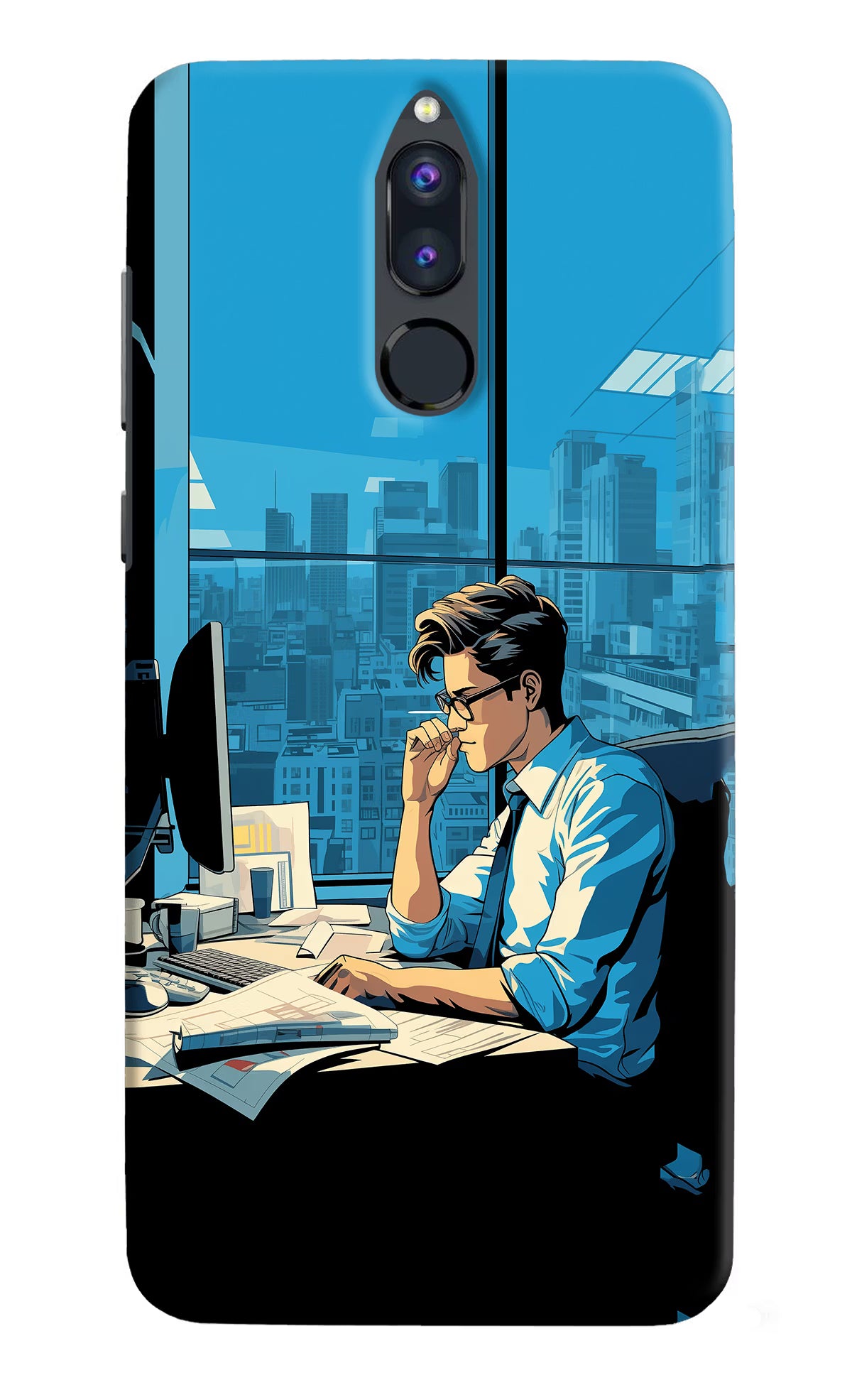 Focused Hustler (AI Generated) Honor 9i Back Cover - Focused Hustler (AI Generated) Honor 9i Hard Case Back Cover by Casekaro Focused Hustler (AI Generated) Honor 9i Hard Case Back Cover by Casekaro