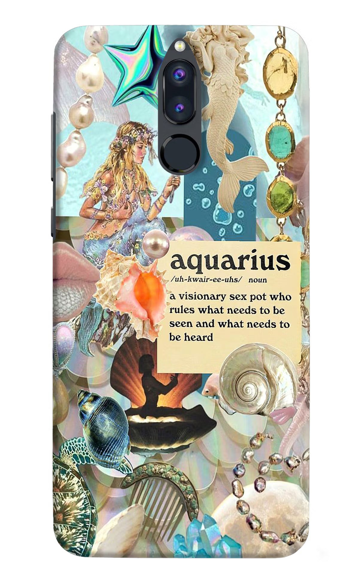 Aquarius Zodiac Honor 9i Back Cover - Aquarius Zodiac Honor 9i Hard Case Back Cover by Casekaro Aquarius Zodiac Honor 9i Hard Case Back Cover by Casekaro