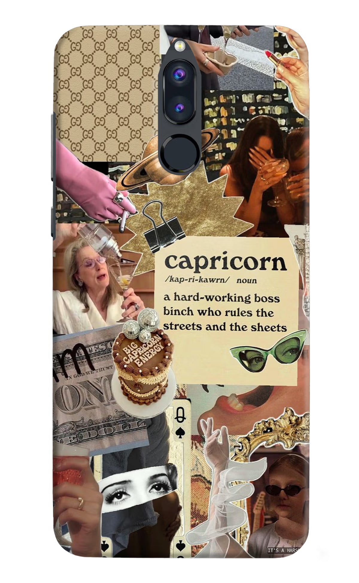 Capricorn Zodiac Honor 9i Back Cover - Capricorn Zodiac Honor 9i Hard Case Back Cover by Casekaro Capricorn Zodiac Honor 9i Hard Case Back Cover by Casekaro