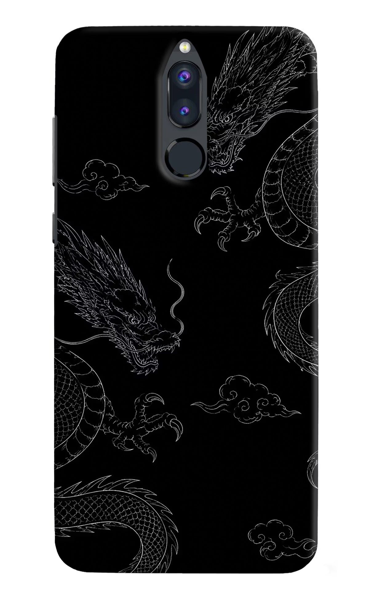 Twin Dragons Honor 9i Back Cover - Twin Dragons Honor 9i Hard Case Back Cover by Casekaro Twin Dragons Honor 9i Hard Case Back Cover by Casekaro