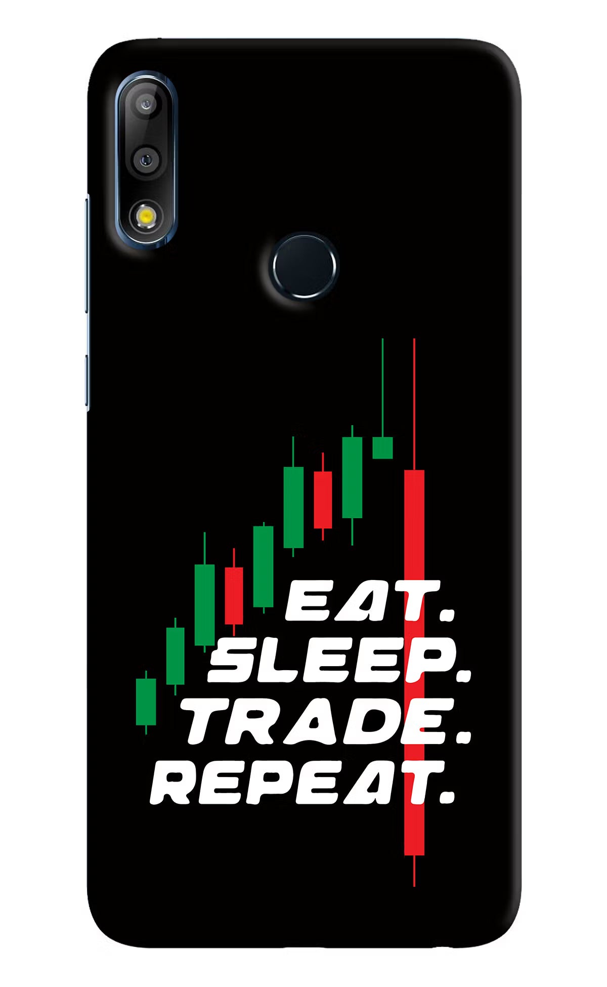 Eat Sleep Trade Repeat Asus Zenfone Max Pro M2 Back Cover - Eat Sleep Trade Repeat Asus Zenfone Max Pro M2 Hard Case Back Cover by Casekaro Eat Sleep Trade Repeat Asus Zenfone Max Pro M2 Hard Case Back Cover by Casekaro