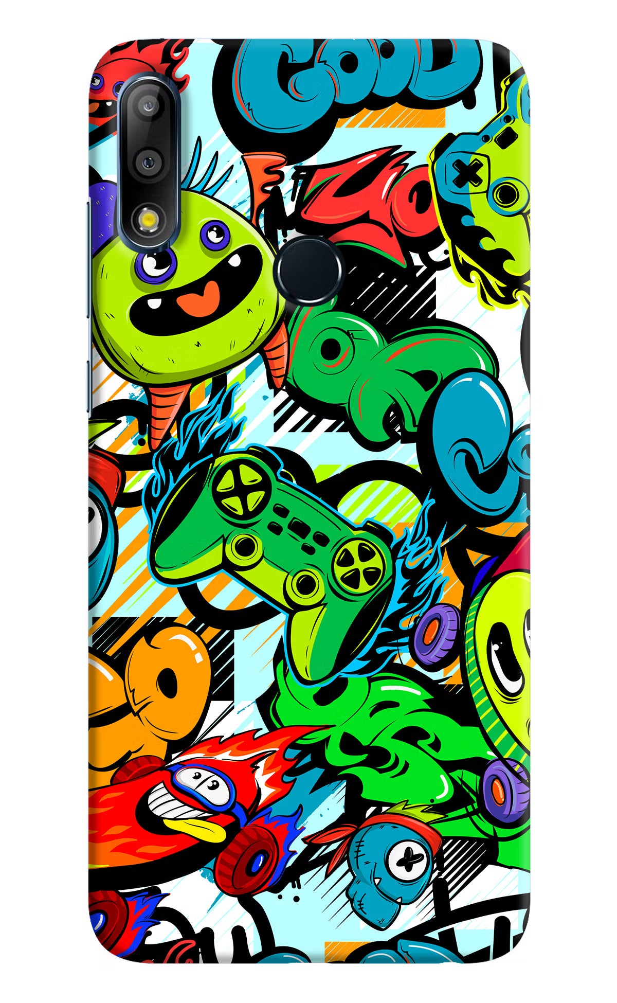 Game Doodle Asus Zenfone Max Pro M2 Back Cover - Game Doodle Asus Zenfone Max Pro M2 Hard Case Back Cover by Casekaro Game Doodle Asus Zenfone Max Pro M2 Hard Case Back Cover by Casekaro