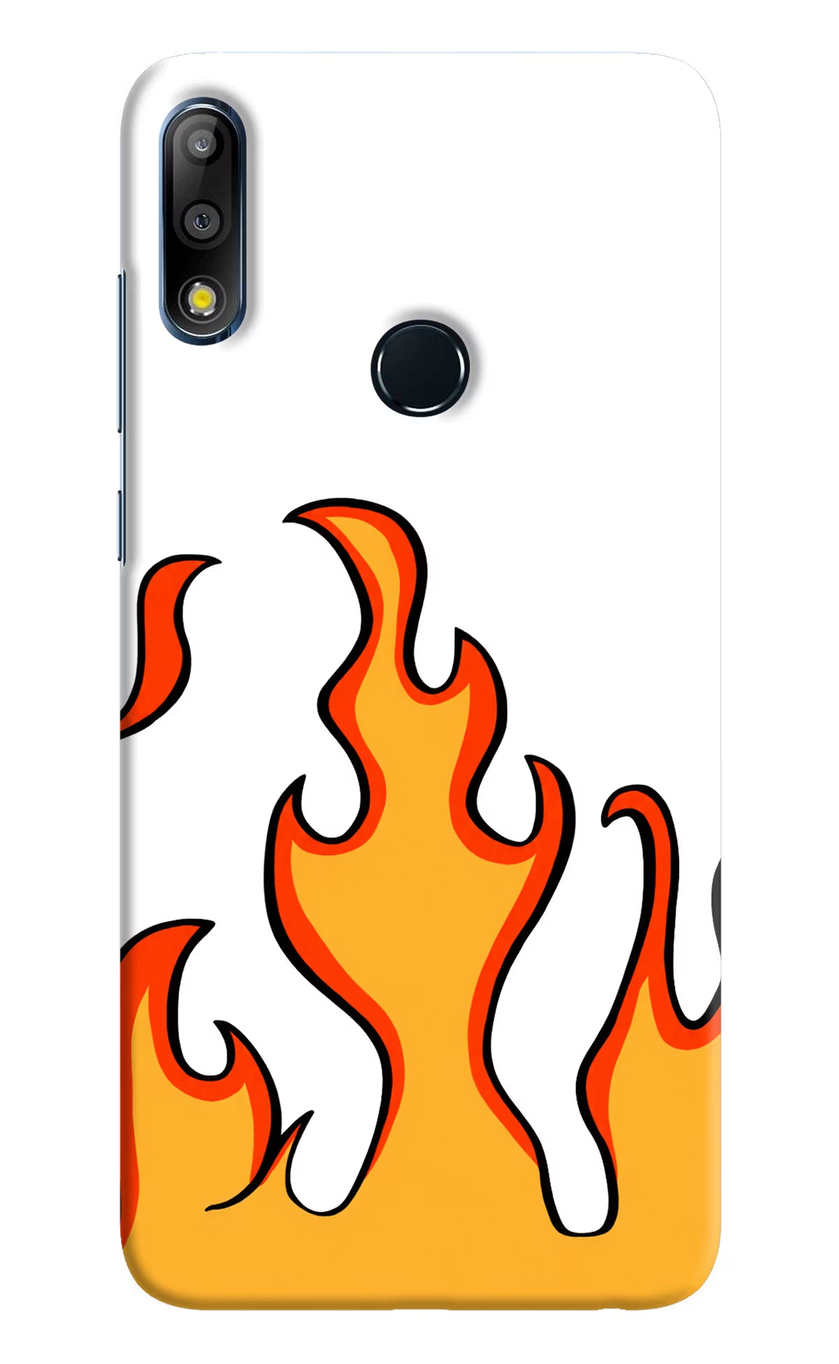 Fired Up – White Asus Zenfone Max Pro M2 Back Cover - Fired Up – White Asus Zenfone Max Pro M2 Hard Case Back Cover by Casekaro Fired Up – White Asus Zenfone Max Pro M2 Hard Case Back Cover by Casekaro