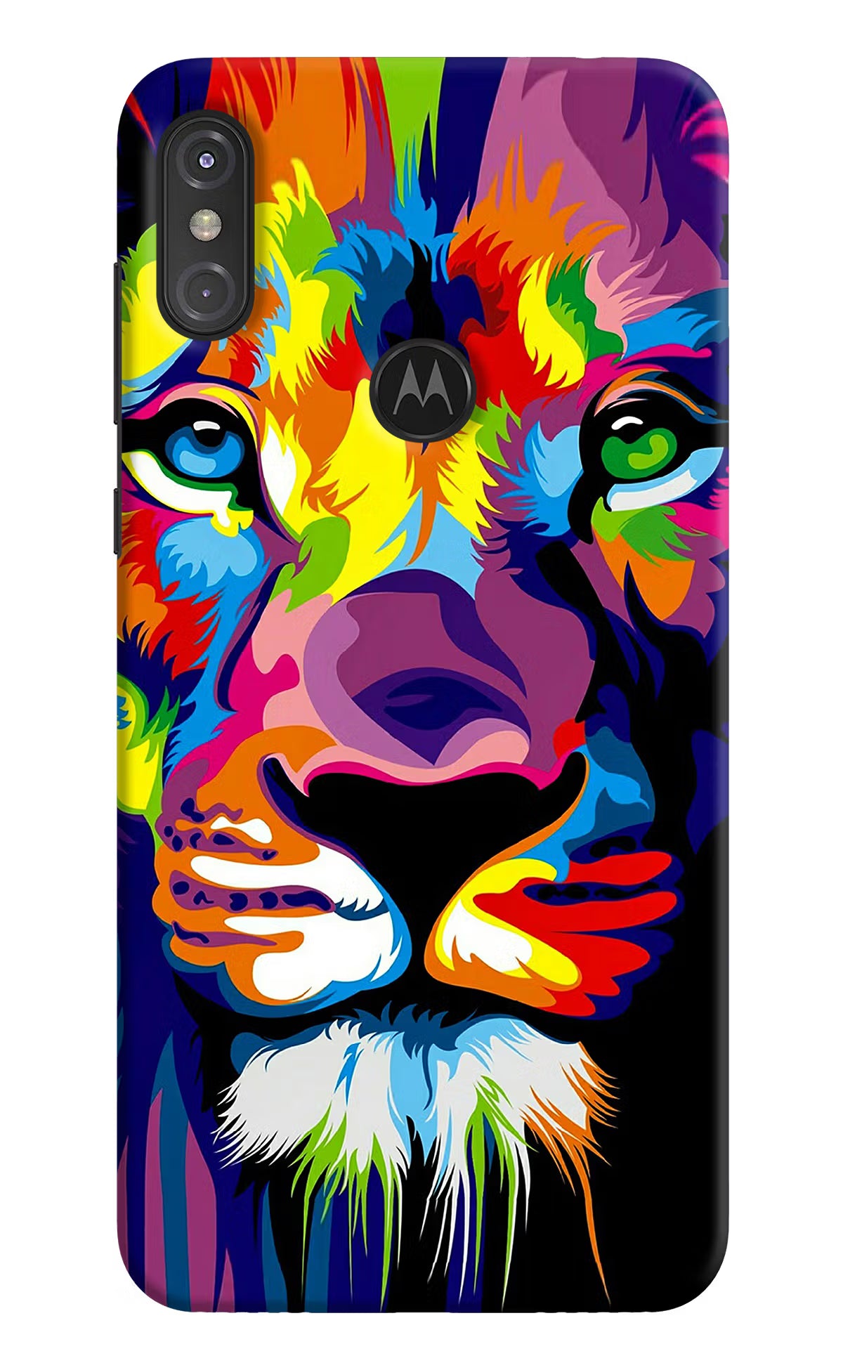 Lion Moto One Power Back Cover - Lion Moto One Power Hard Case Back Cover by Casekaro Lion Moto One Power Hard Case Back Cover by Casekaro