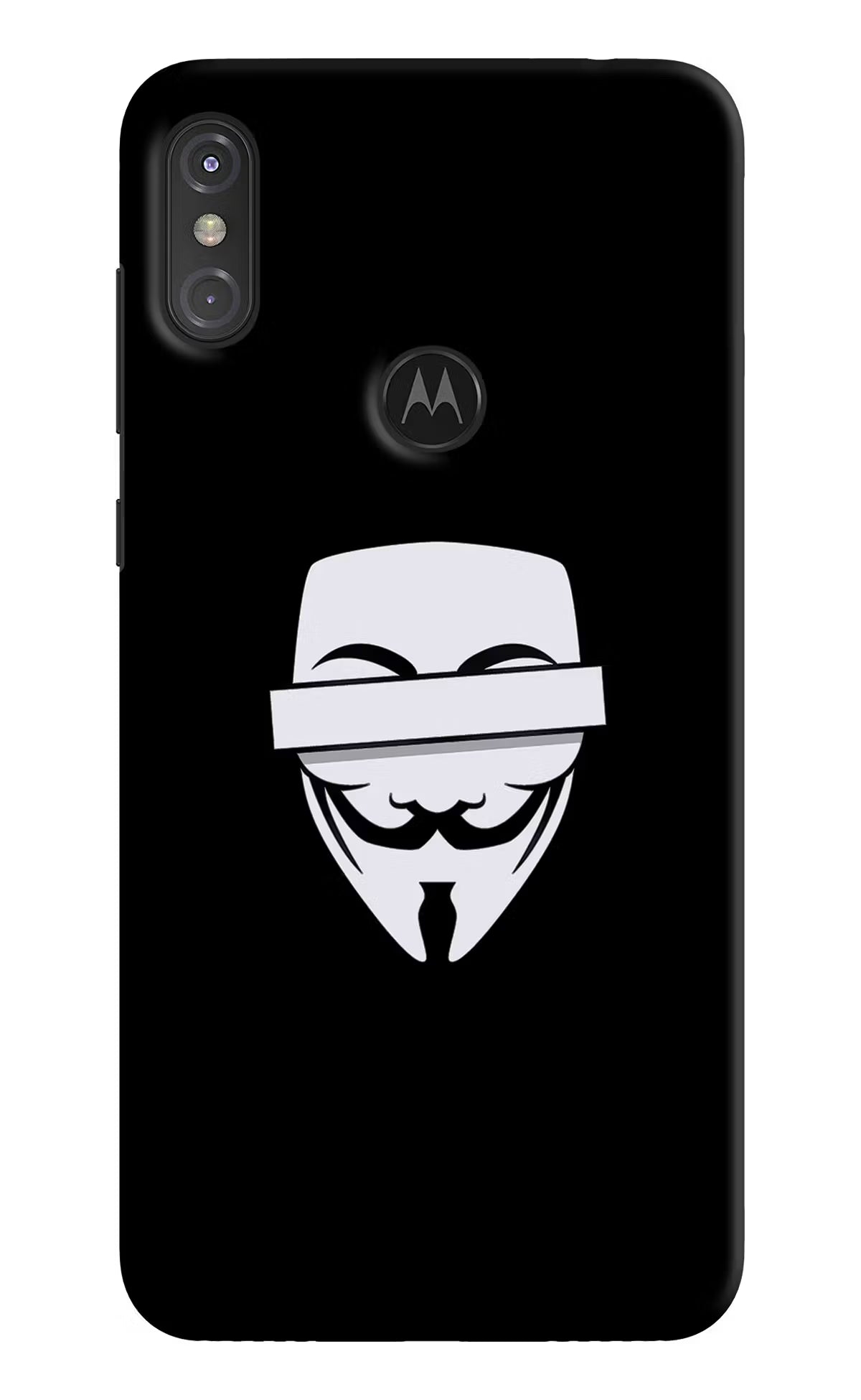 Anonymous Face Moto One Power Back Cover - Anonymous Face Moto One Power Hard Case Back Cover by Casekaro Anonymous Face Moto One Power Hard Case Back Cover by Casekaro