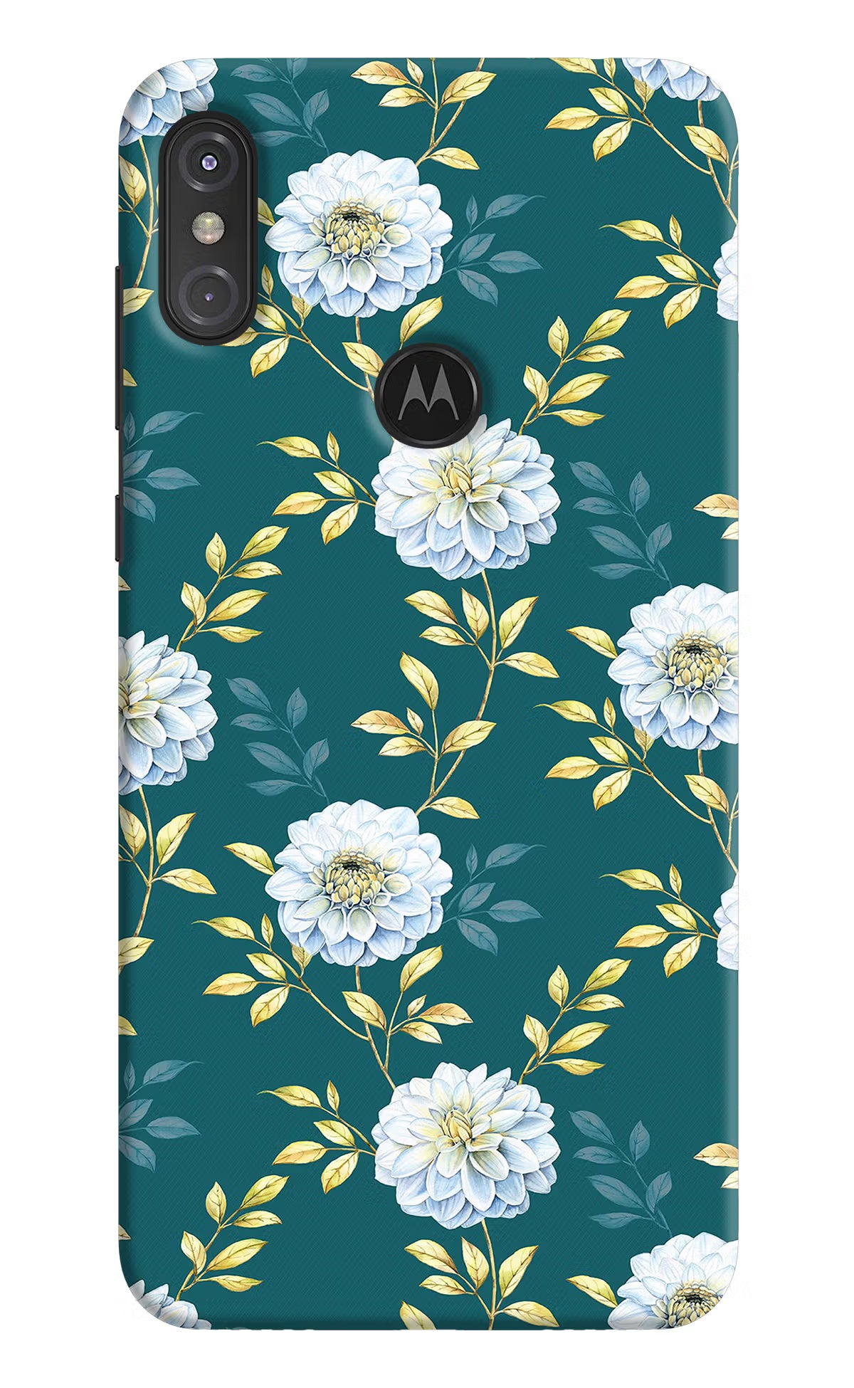 Flowers Moto One Power Back Cover - Flowers Moto One Power Hard Case Back Cover by Casekaro Flowers Moto One Power Hard Case Back Cover by Casekaro