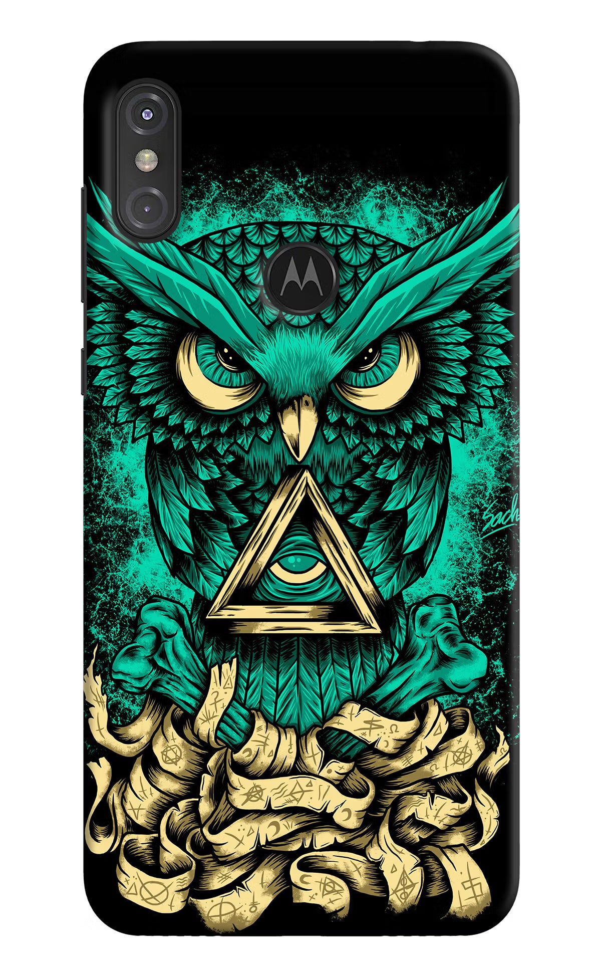 Green Owl Moto One Power Back Cover - Green Owl Moto One Power Hard Case Back Cover by Casekaro Green Owl Moto One Power Hard Case Back Cover by Casekaro