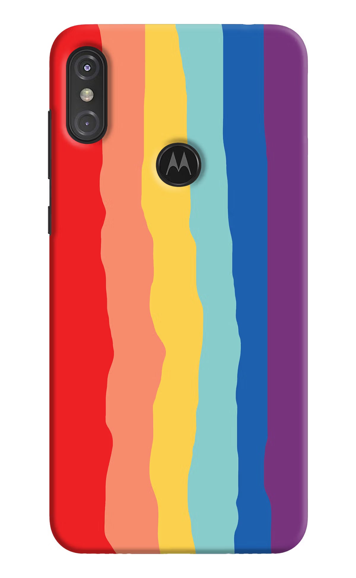 Rainbow Moto One Power Back Cover - Rainbow Moto One Power Hard Case Back Cover by Casekaro Rainbow Moto One Power Hard Case Back Cover by Casekaro