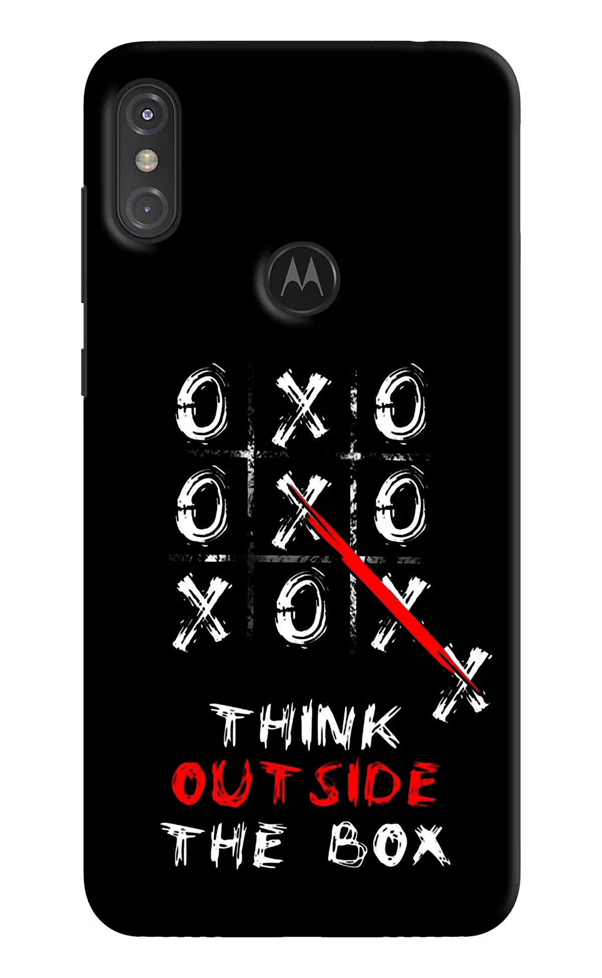 Think out of the BOX Moto One Power Back Cover - Think out of the BOX Moto One Power Hard Case Back Cover by Casekaro Think out of the BOX Moto One Power Hard Case Back Cover by Casekaro
