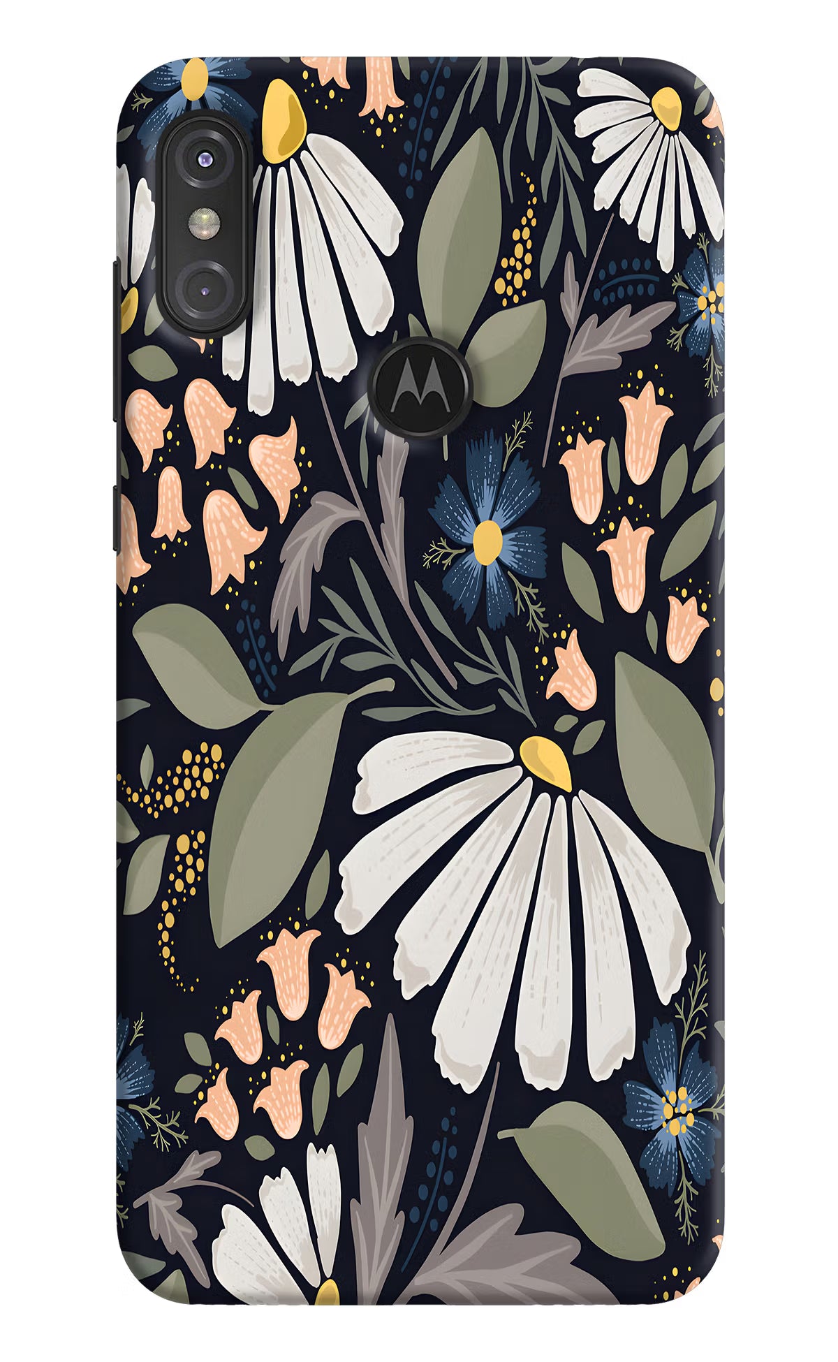 Flowers Art Moto One Power Back Cover - Flowers Art Moto One Power Hard Case Back Cover by Casekaro Flowers Art Moto One Power Hard Case Back Cover by Casekaro