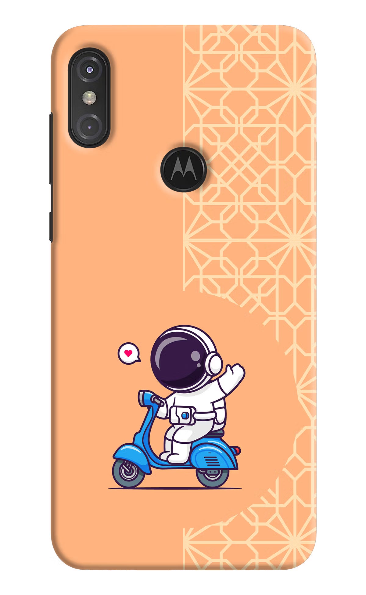 Cute Astronaut Riding Moto One Power Back Cover - Cute Astronaut Riding Moto One Power Hard Case Back Cover by Casekaro Cute Astronaut Riding Moto One Power Hard Case Back Cover by Casekaro