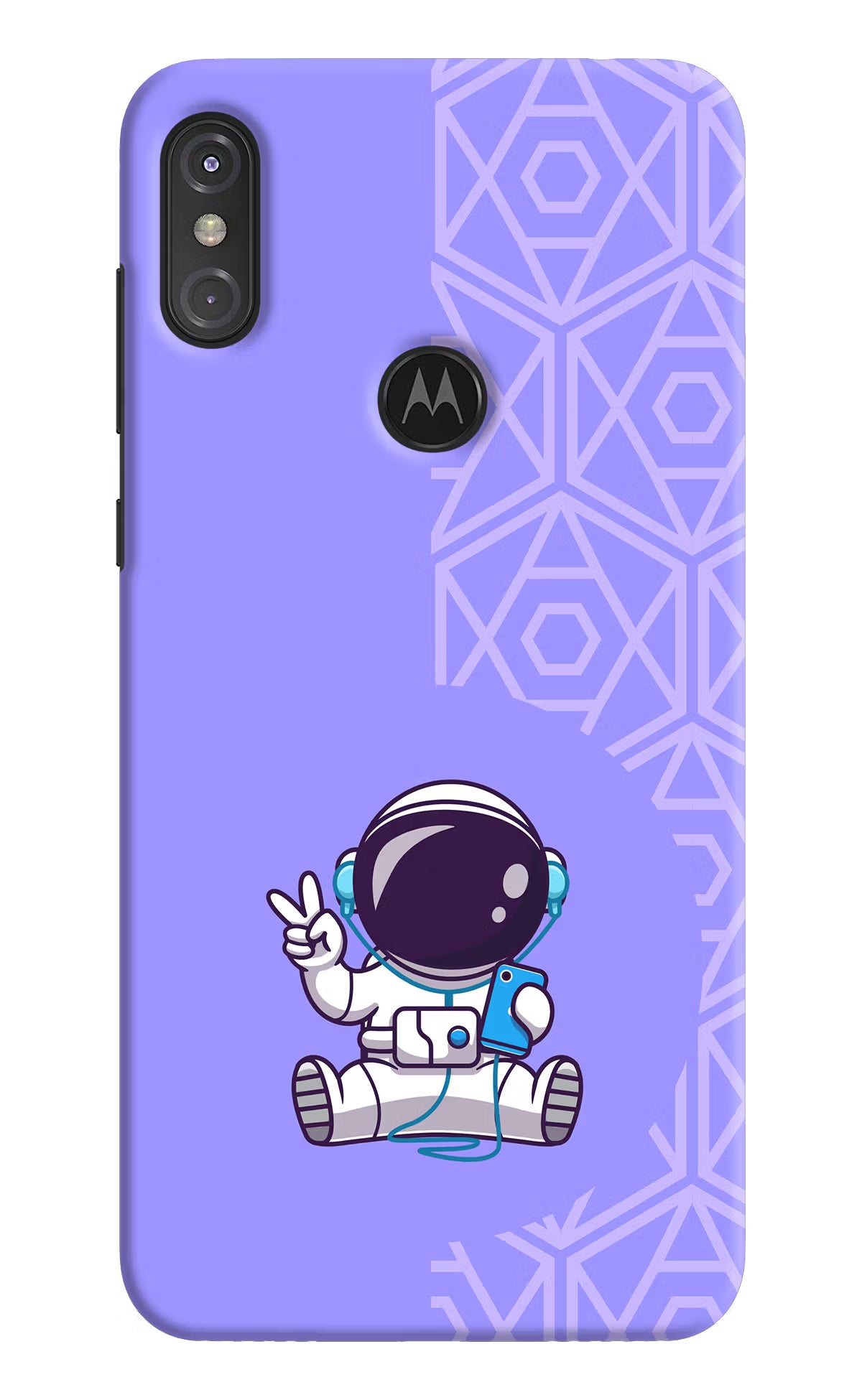 Cute Astronaut Chilling Moto One Power Back Cover - Cute Astronaut Chilling Moto One Power Hard Case Back Cover by Casekaro Cute Astronaut Chilling Moto One Power Hard Case Back Cover by Casekaro