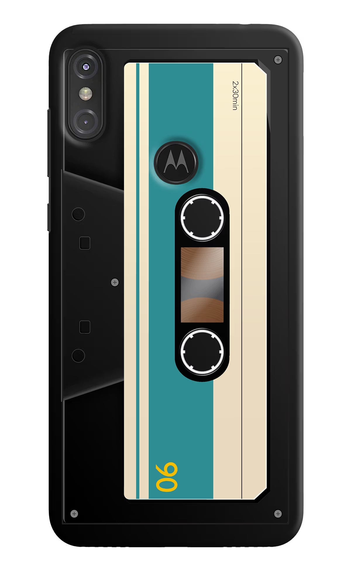 Cassette Moto One Power Back Cover - Cassette Moto One Power Hard Case Back Cover by Casekaro Cassette Moto One Power Hard Case Back Cover by Casekaro