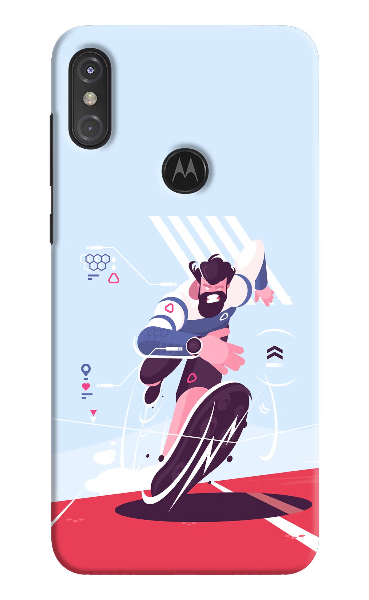 Run Pro Moto One Power Back Cover - Run Pro Moto One Power Hard Case Back Cover by Casekaro Run Pro Moto One Power Hard Case Back Cover by Casekaro