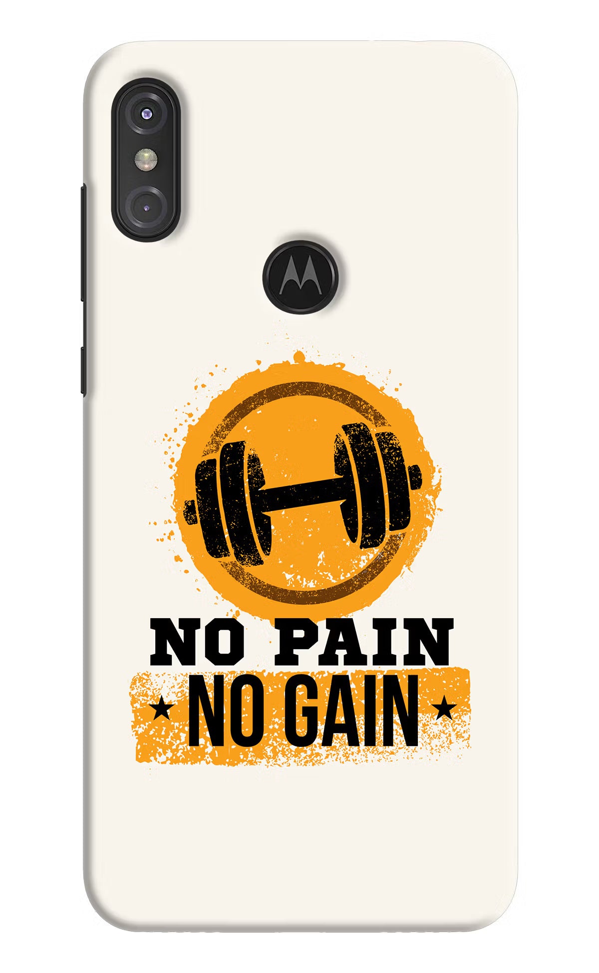 No Pain No Gain Moto One Power Back Cover - No Pain No Gain Moto One Power Hard Case Back Cover by Casekaro No Pain No Gain Moto One Power Hard Case Back Cover by Casekaro